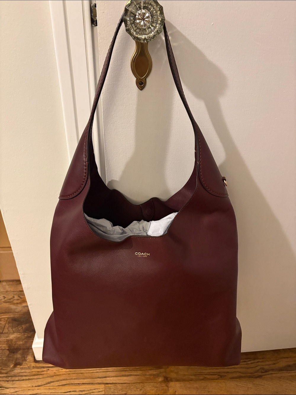 Coach Brooklyn 39 Shoulder Bag โ Merlot Burgundy Leather
